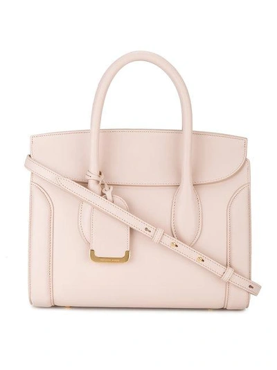 Shop Alexander Mcqueen Pink Heroine Leather Tote Bag - Neutrals