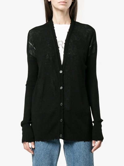 Shop Helmut Lang Lightweight Knitted Cardigan In Black