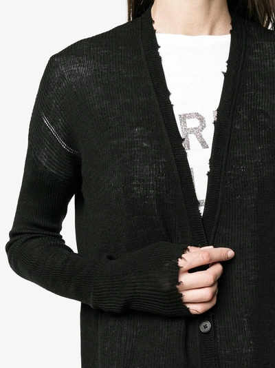 Shop Helmut Lang Lightweight Knitted Cardigan In Black