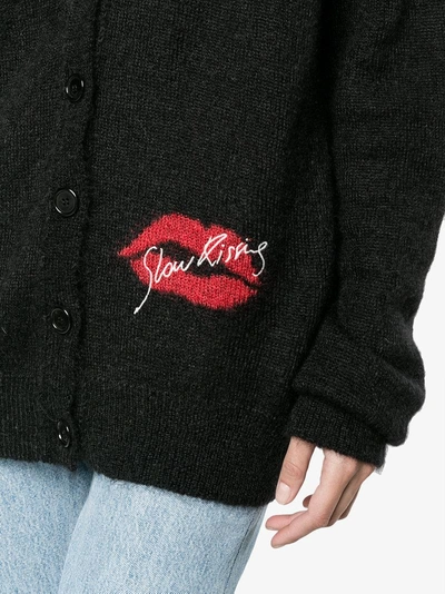 Shop Saint Laurent Slow Kissing Cardigan In Black
