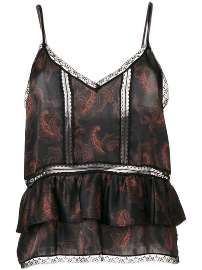 Iro Patterned Camisole Top In Black