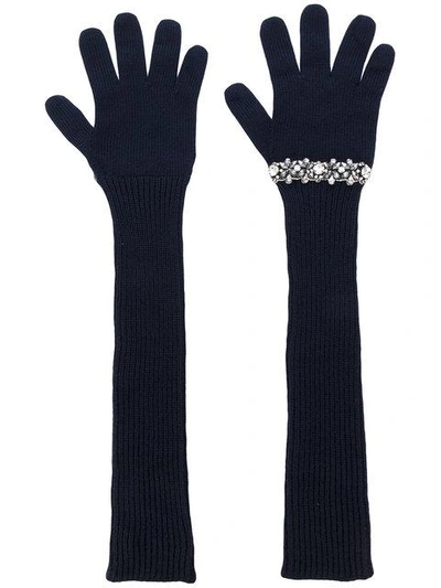 Shop N°21 Sequinned Ribbed Gloves