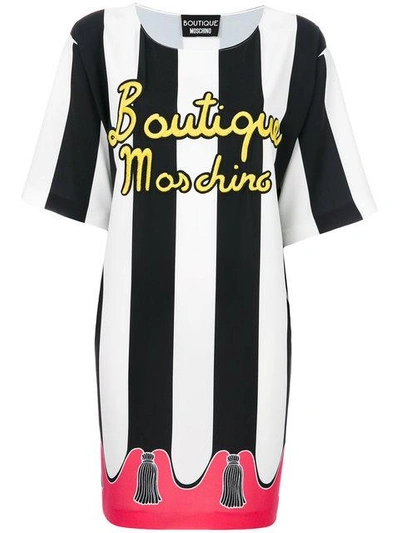 Shop Boutique Moschino Striped Multi-printed Dress