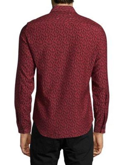 Shop Maison Margiela Printed Casual Button-down Shirt In Red