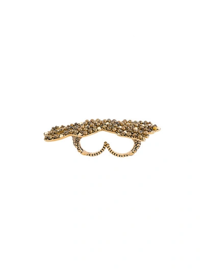 Gucci Panther Double Finger Ring - Metallic