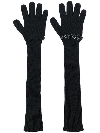 Shop N°21 Sequinned Ribbed Gloves