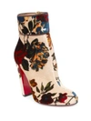 CHRISTIAN LOUBOUTIN Moulamax 85 Bouquet-Print Velvet Block Heel Booties