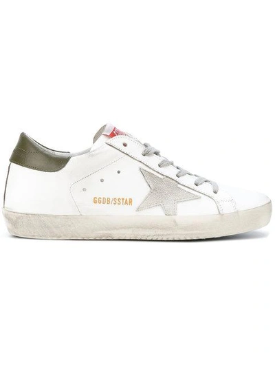 Shop Golden Goose Deluxe Brand White & Khaki Superstar Sneakers