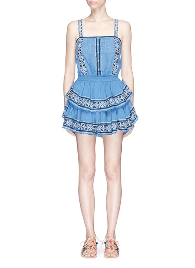 Shop Loveshackfancy 'anna' Cross Stitch Ruffle Mini Dress