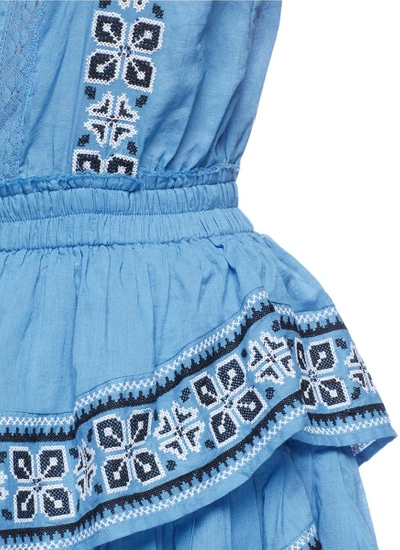 Shop Loveshackfancy 'anna' Cross Stitch Ruffle Mini Dress