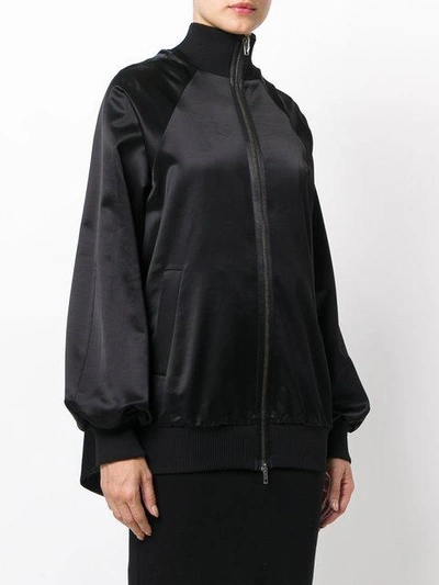 Shop Maison Margiela Pleated Back Satin Bomber Jacket