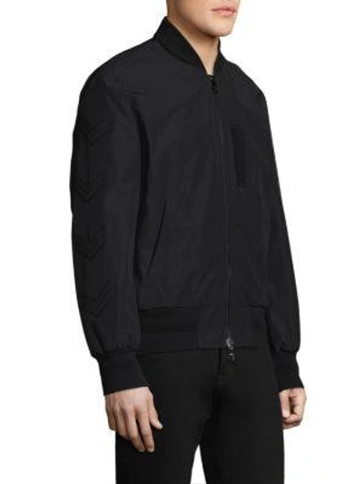 Shop Neil Barrett Chevron-detail Bomber Jacket In Black