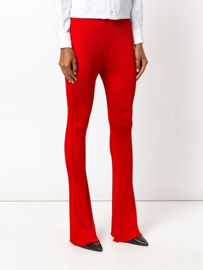 Givenchy Flared Ribbed Trousers In Red