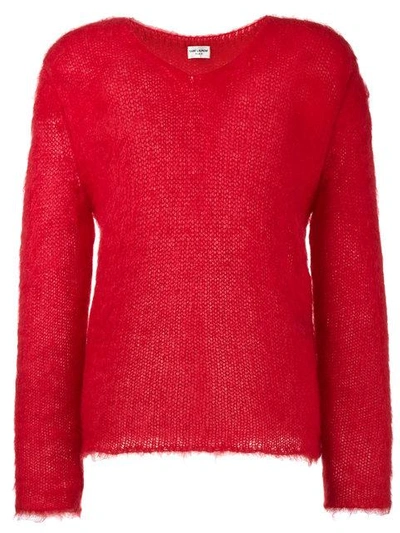 Shop Saint Laurent Knitted V Neck Jumper