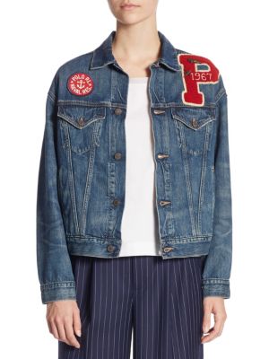 patchwork denim trucker jacket