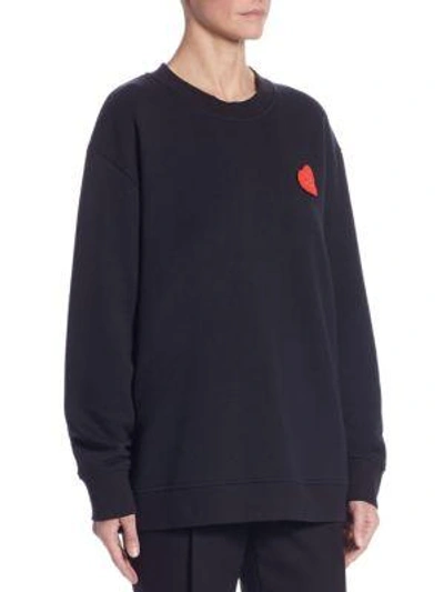 Shop Jason Wu Grip-tape Emoji Cotton Sweatshirt In Black