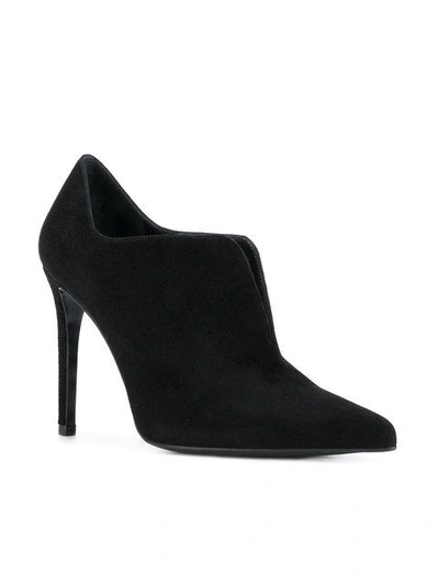 Shop Stuart Weitzman Pointed Toe Suede Pumps - Black