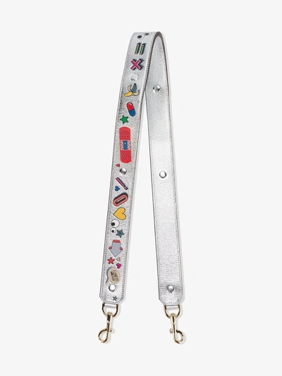 Shop Anya Hindmarch All Over Stickers Metallic Bag Strap