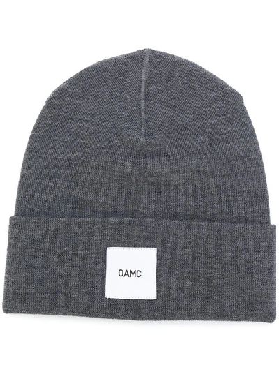 Oamc Logo Patch Beanie In Grey