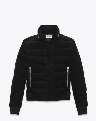 Saint Laurent Jacket In Black Water-repellent Cotton Velvet