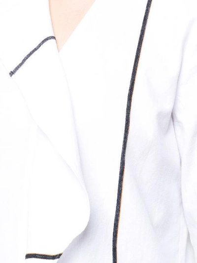 Shop Derek Lam 10 Crosby Long Sleeve Ruffle Front Shirt