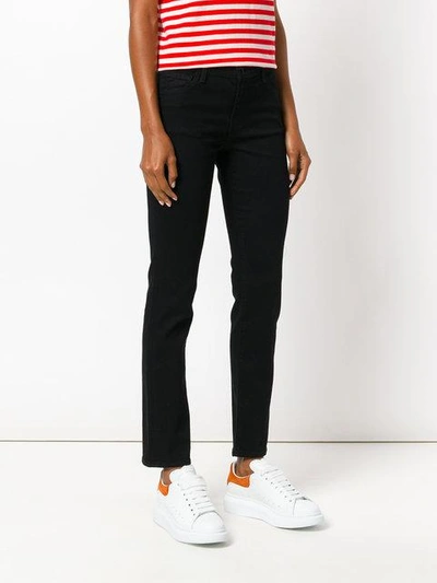 Shop J Brand Slim Cropped Jeans In Black