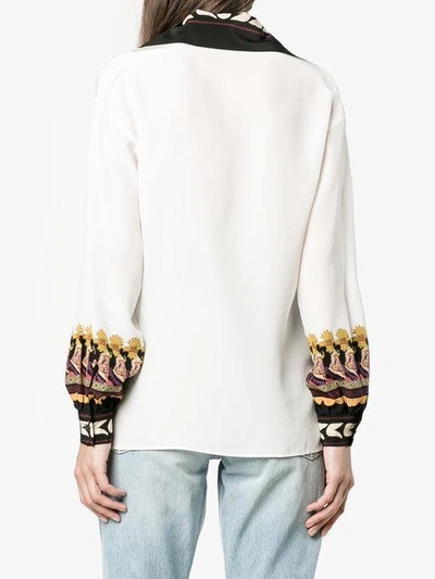 Shop Etro Peasant Printed Blouse In White