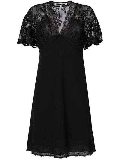 Shop Mcq By Alexander Mcqueen Lace Panel Butterfly Sleeve Dress In Black