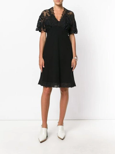 Shop Mcq By Alexander Mcqueen Lace Panel Butterfly Sleeve Dress In Black