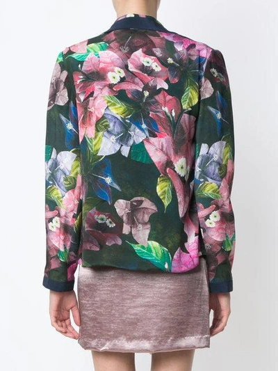 Shop Isolda Floral Print Blazer In Blue