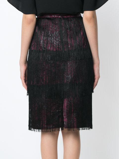 Isolda Fringed Skirt In Grey | ModeSens