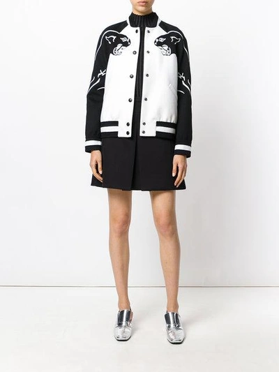 Shop Valentino Panther Bomber Jacket - White