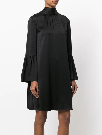 Shop Fendi Flared Sleeve Knee Length Dress In Black