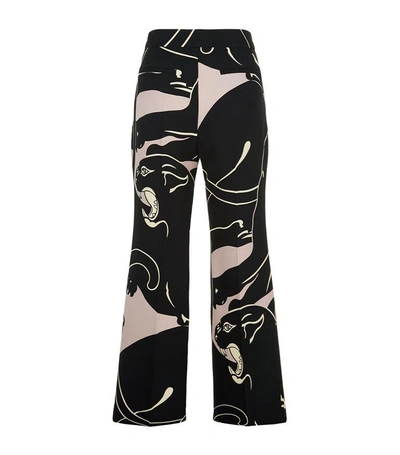 Shop Valentino Wide-leg Panther Trousers In Multi