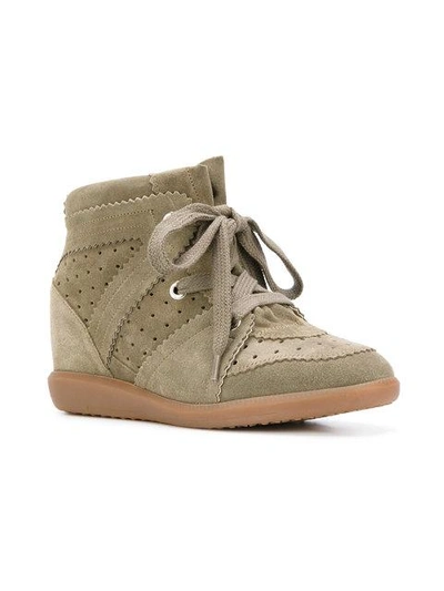 Shop Isabel Marant Bobby Wedge Sneakers In Neutrals