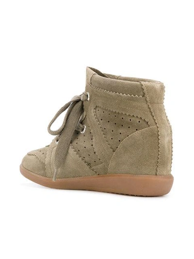 Shop Isabel Marant Bobby Wedge Sneakers In Neutrals