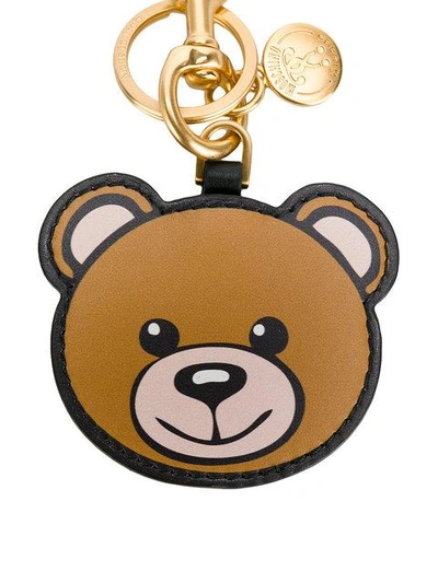 Shop Moschino Toy Bear Key Chain - Brown