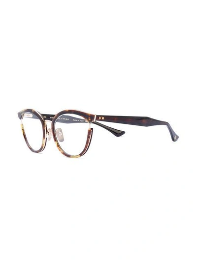 Shop Dita Eyewear Mikro Butterfly Frame Glasses In Brown