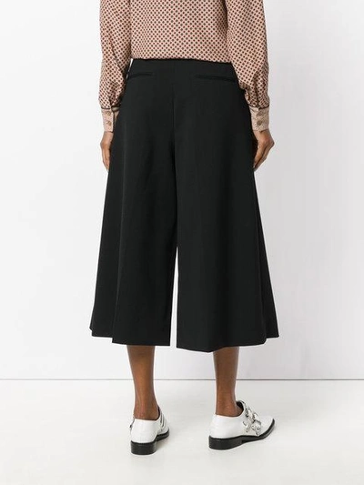 Shop Stella Mccartney Wide Leg Cropped Pants - Black