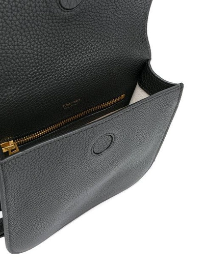 Shop Tom Ford 't' Buckle Shoulder Bag In Black