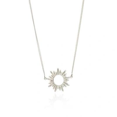Shop Rachel Jackson London Electric Goddess Mini Sun Necklace Silver