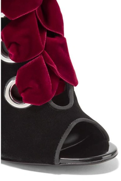 Shop Giuseppe Zanotti Lace-up Velvet Ankle Boots