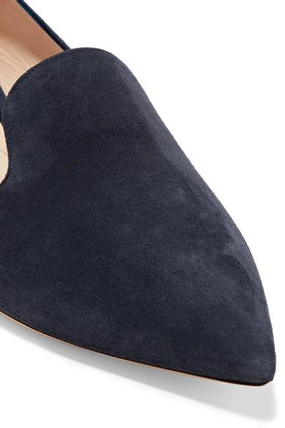 Shop Nicholas Kirkwood Casati Embellished Suede Loafers In Navy