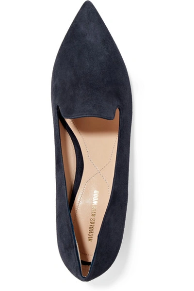 Shop Nicholas Kirkwood Casati Embellished Suede Loafers In Navy