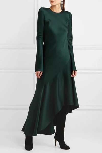 Shop Haider Ackermann Kuiper Asymmetric Satin Midi Dress