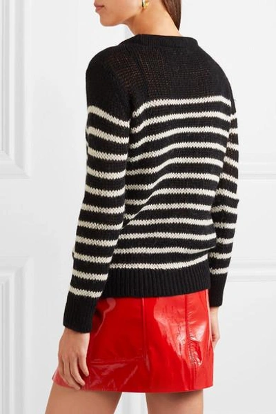 Shop Iro Striped Knitted Sweater In Black