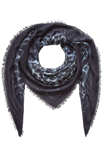 Alexander Mcqueen Printed Scarf With Silk In Multicolored