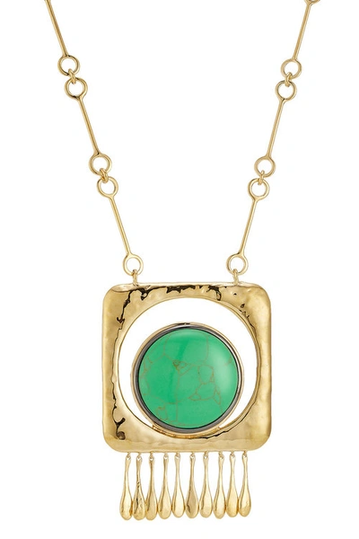 Aurelie Bidermann 18k Gold Plated Necklace With Turquoise Stone