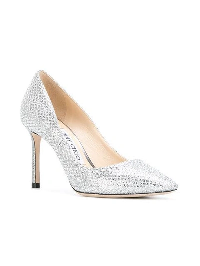 Shop Jimmy Choo Romy Silver Pumps - Metallic