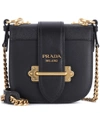 Prada Pionnière Leather Shoulder Bag In Black